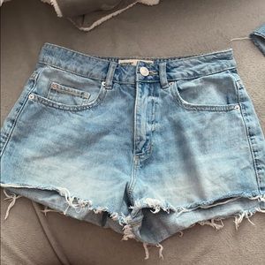 denim shorts. garage brand.